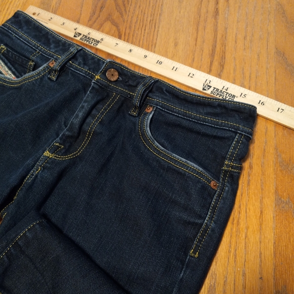 Diesel Floy Women's Slim Fit Jeans Size 29X32 Dark Blue Tapered Mid-Rise Denim - Picture 11 of 16